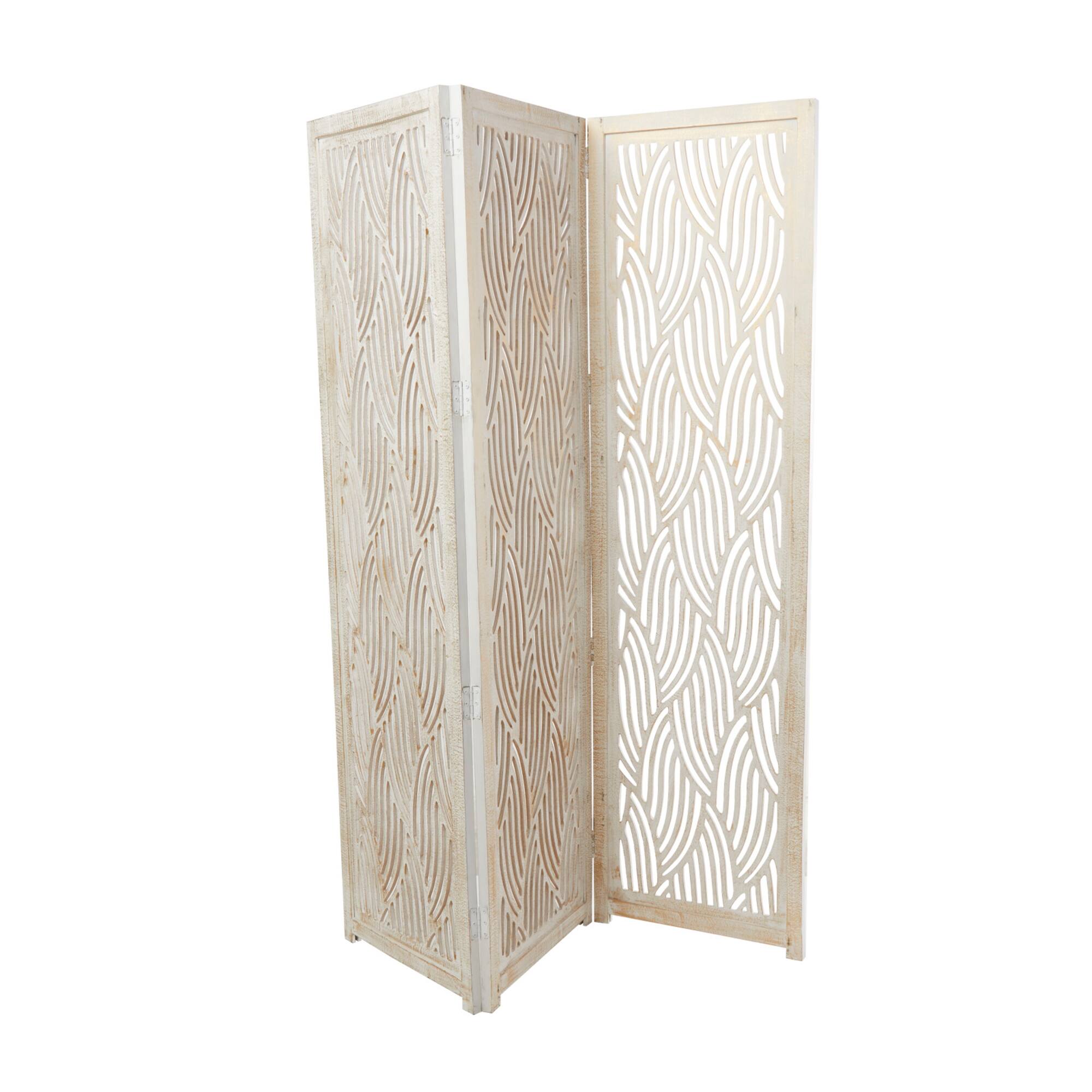 7ft. White 3-Panel Room Divider Screen